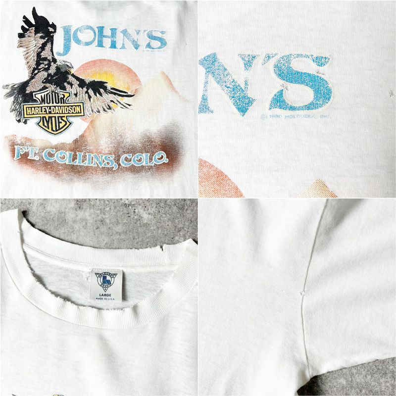 90's 良好 ハーレーダビッドソン USA製 イーグルプリント 半袖TシャツL 90s ハーレーダビッドソン 半袖Tシャツ USA製 イーグルプリント