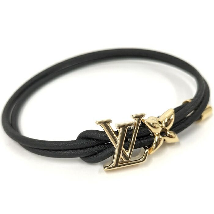 LOUIS VUITTON LV ブルーム ブレスレット レザー ブラック M8142Z