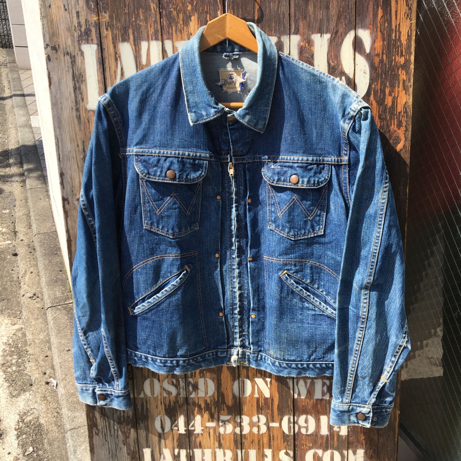 60s Vintage USA製 Wrangler 24MJZ 白タグ ビンテージ ラングラー デニム ジャケット ◇Size：US-40 - メルカリ