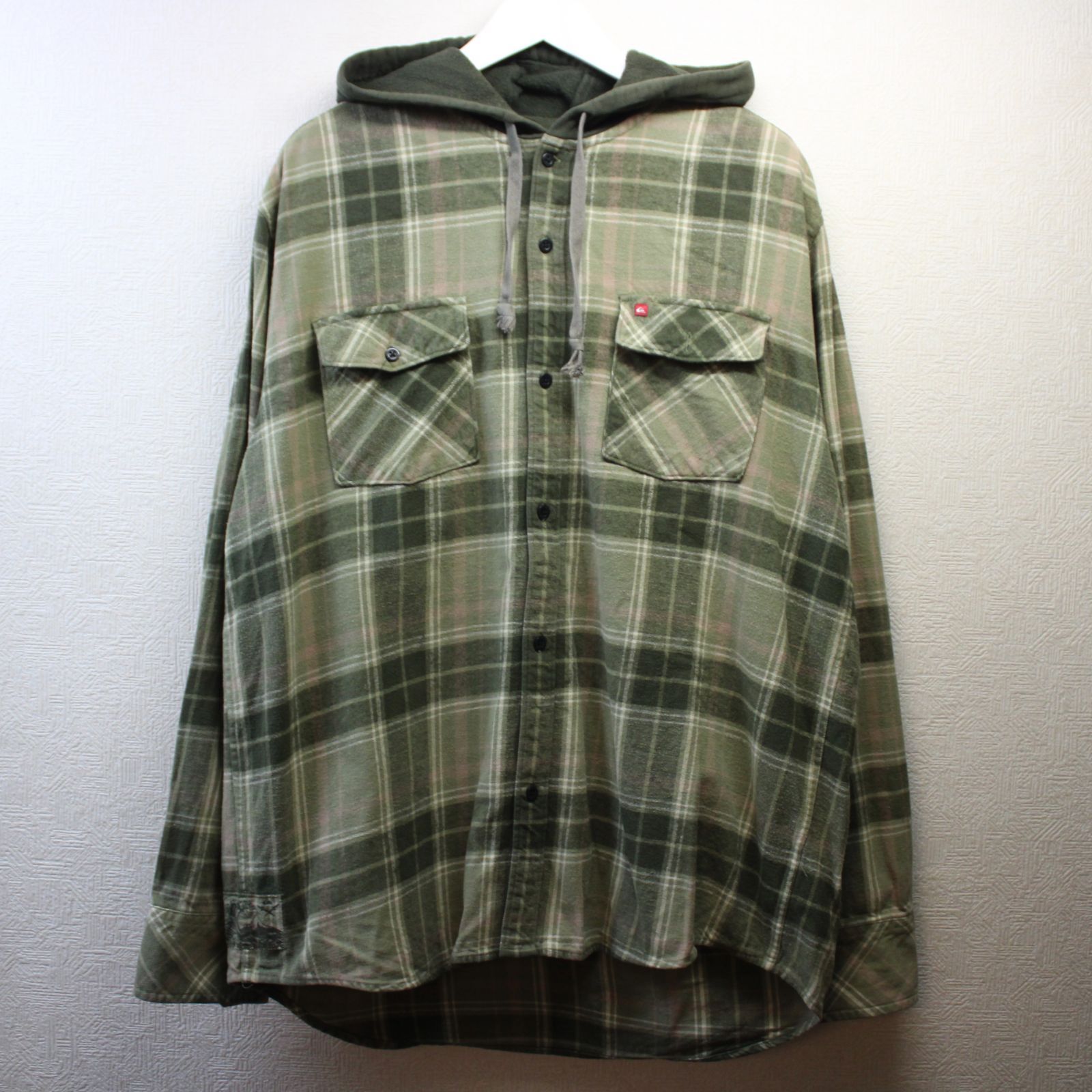 Quiksilver クイックシルバー ネルシャツ フード付きシャツ フードネル