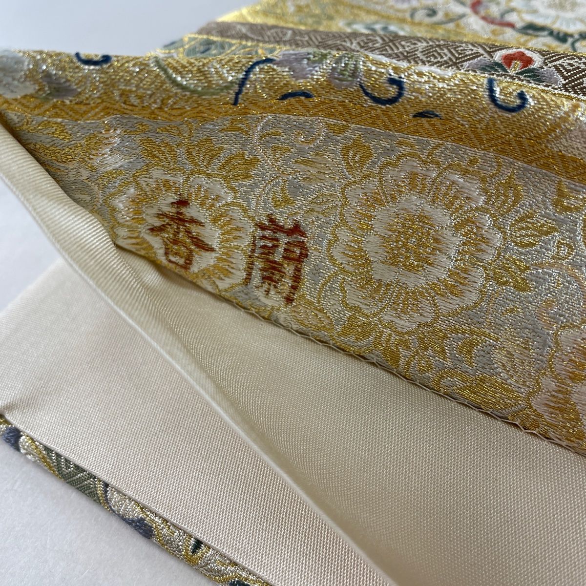 袋帯 美品 名品 鳳凰段文 花唐草 金銀糸 箔 金色 六通 正絹 【中古】 - メルカリ