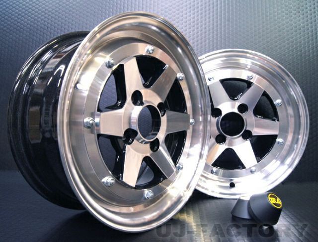 復刻 ロンシャン XR4 14インチ 6.0J（6J×14インチ）+38 P.C.D100-4H/2本セット ブラックポリッシュ 6J 旧車 コーリン COLIN