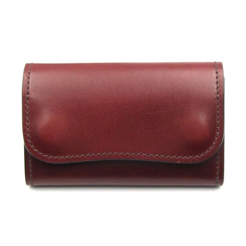 美品 LAST CROPS ラストクロップス マルチケース GLOVE シェルコードバン グローブ 二つ折り ROCADO社 ダークバーガンディ  24003812