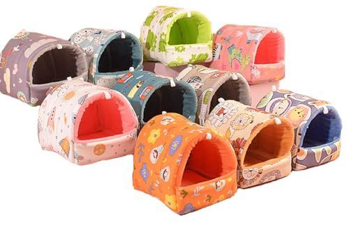 S_いちご ハムスター 寝袋 ハムスター ハウス 小動物用ハウス 小動物用ベッド 寝袋 可愛い 柔らかい 秋冬用 あったか 家の洞窟 寝床 保温 防寒 遊び場 寒さ対策いちご S