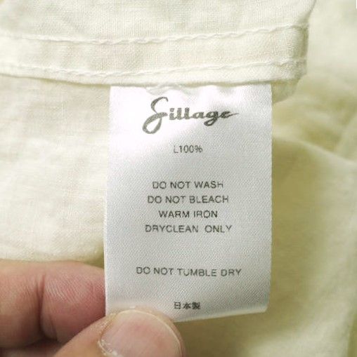 Sillage シラージ 日本製 Open Collar Shirt - Short Sleeve Linen 