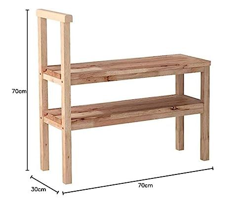 ナチュラル サポートチェア 幅70×30×高さ70cm 収納付き 天然木 玄関ベンチ Natural 玄関椅子 Signature 不二貿易 37139