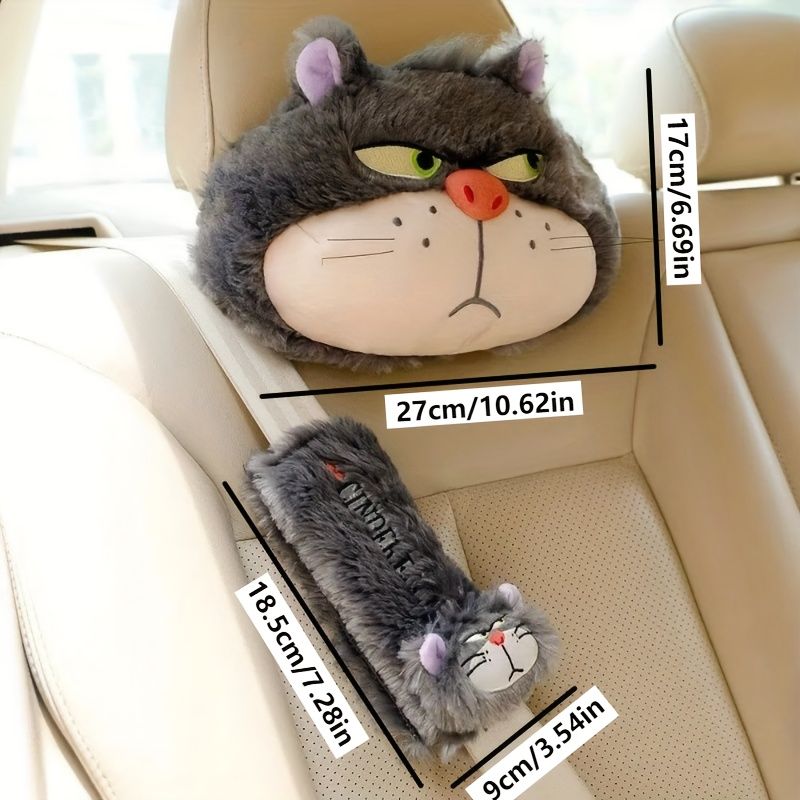 ルシファー猫のシートベルトカバークッション2個セット
