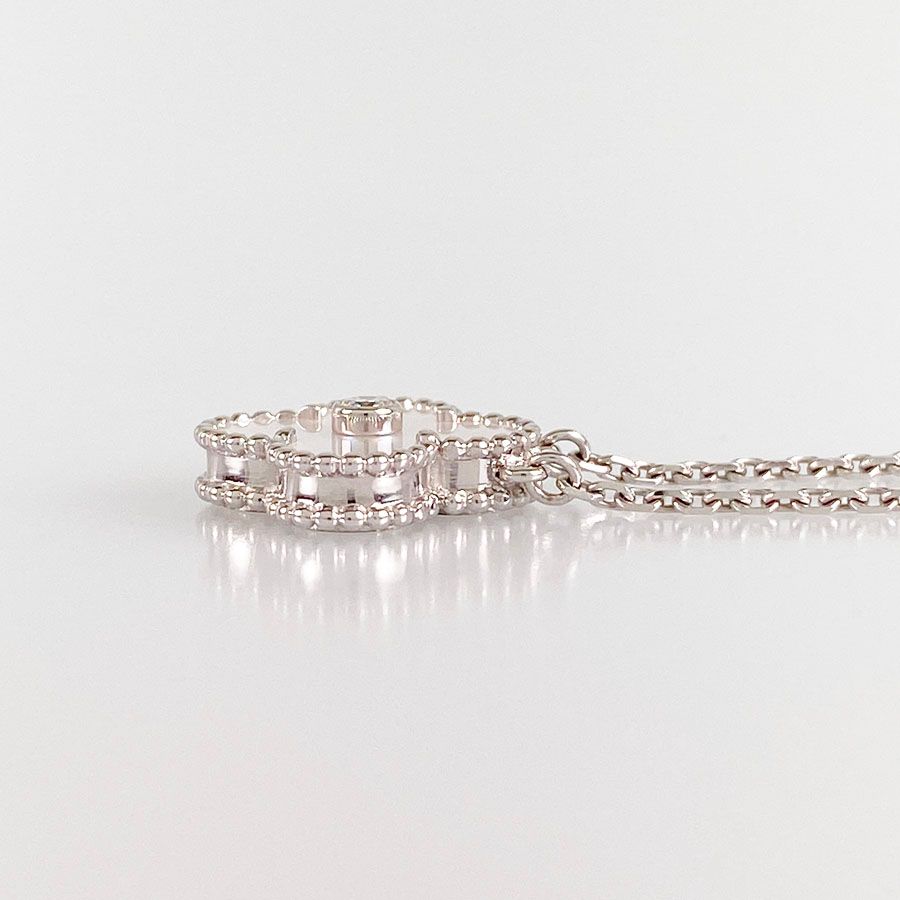 ヴァンクリーフ シェル ダイヤモンド ヴィンテージ アルハンブラ ネックレス ヴァンクリーフ＆アーペル Van Cleef & Arpels ヴィンテージ