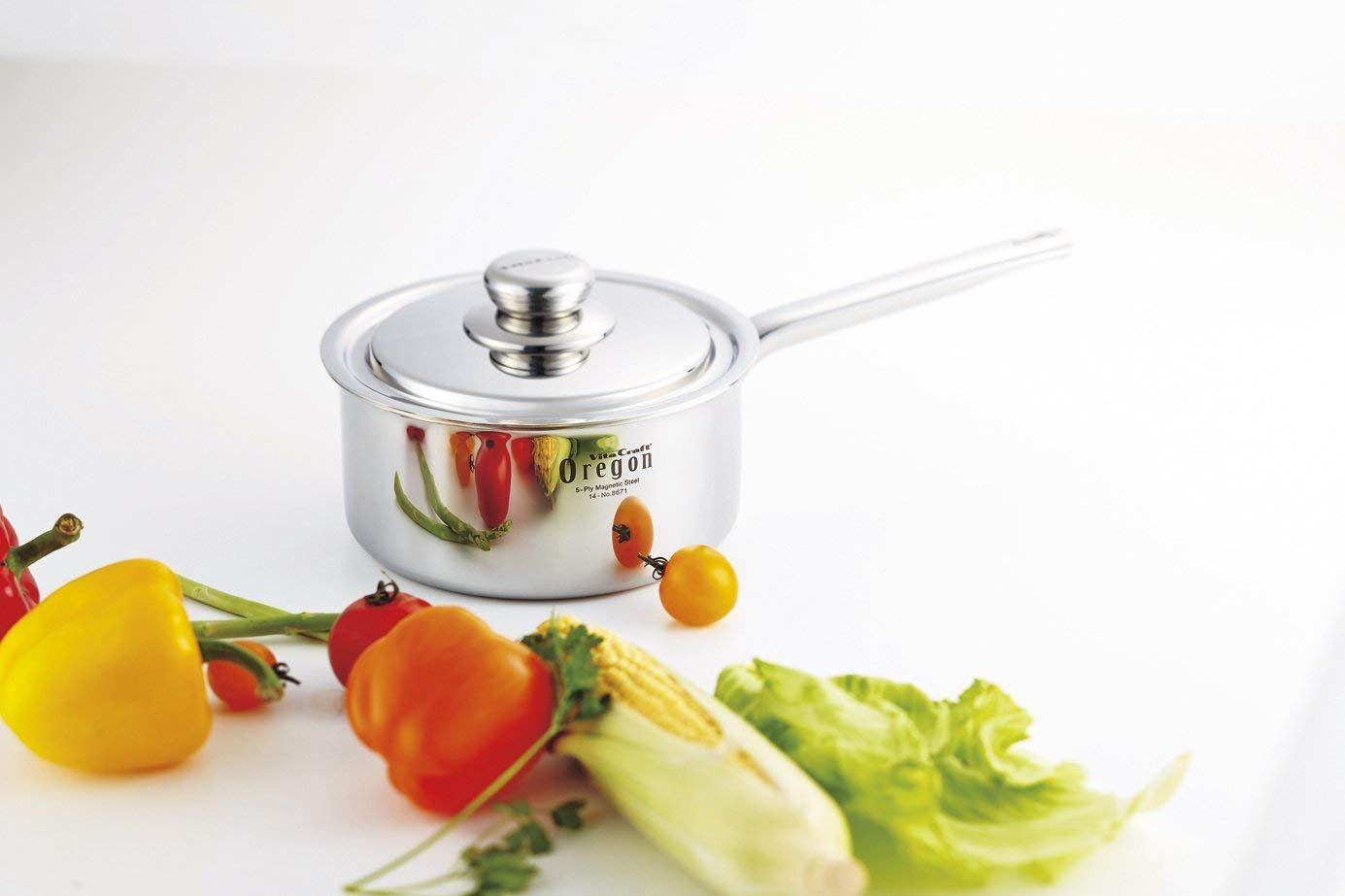 迅速発送 ビタクラフト 片手鍋 オレゴン 18cm レシピ付 8671 シルバー