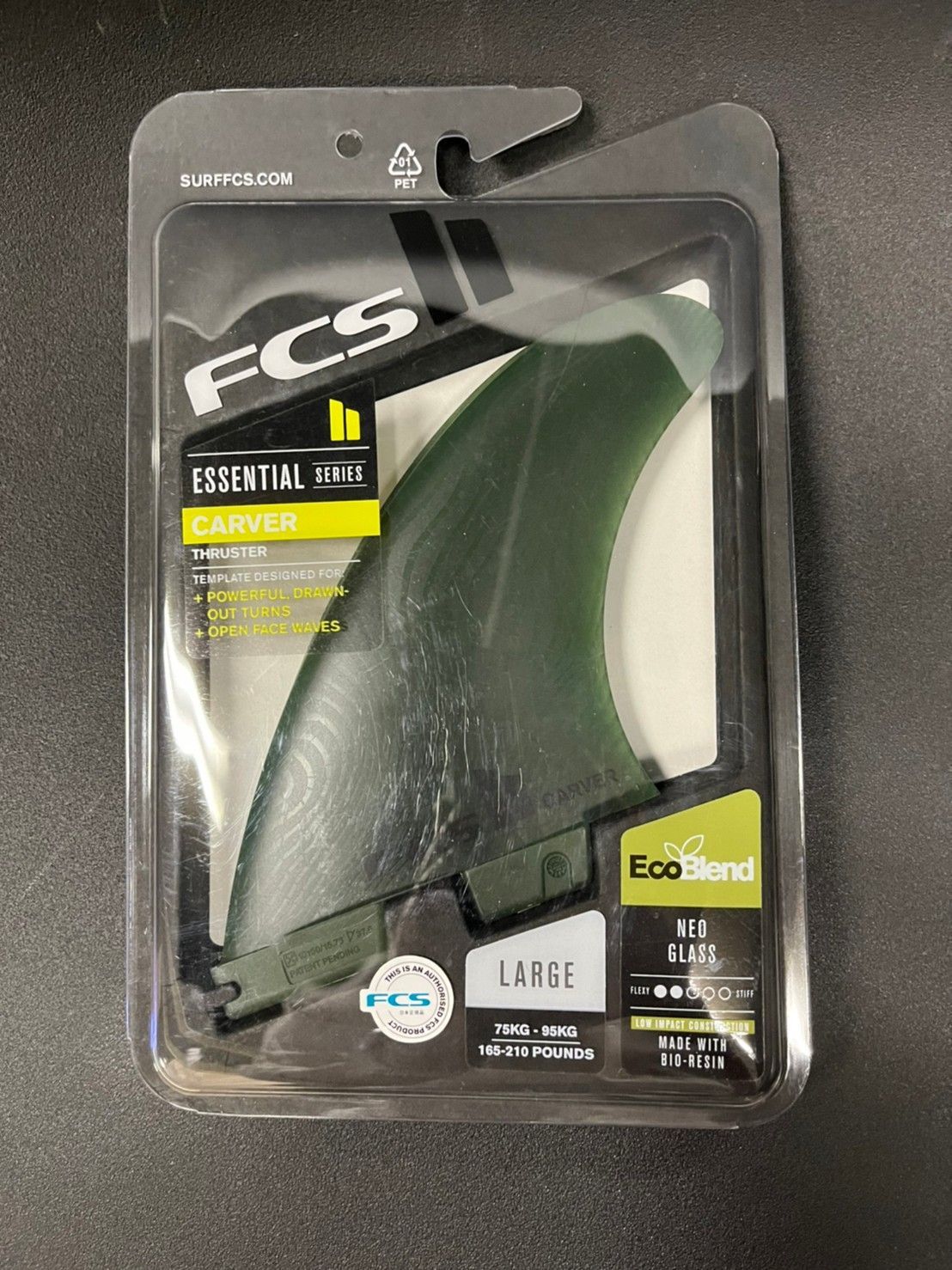 ウッドコア クワッドフィン ダークウッド FCS対応 フィン FCS