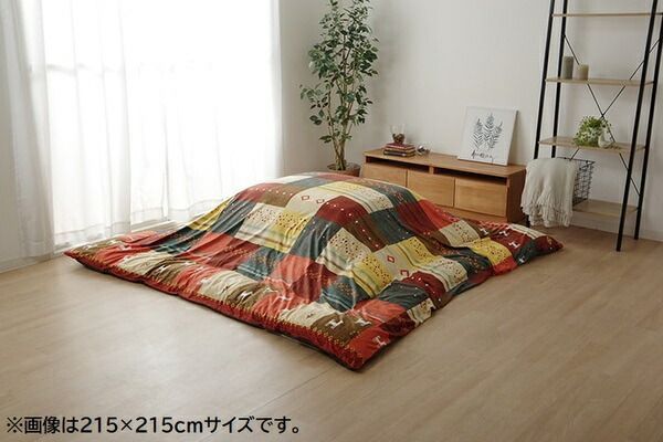 ギャッベ柄 こたつ布団カバー 単品 ノルディック レッド 約215×325cm 長方形 洗える こたつ布団別売 〔リビング〕 代引不可 MARWIL-DEMENAGEMENTS_CH