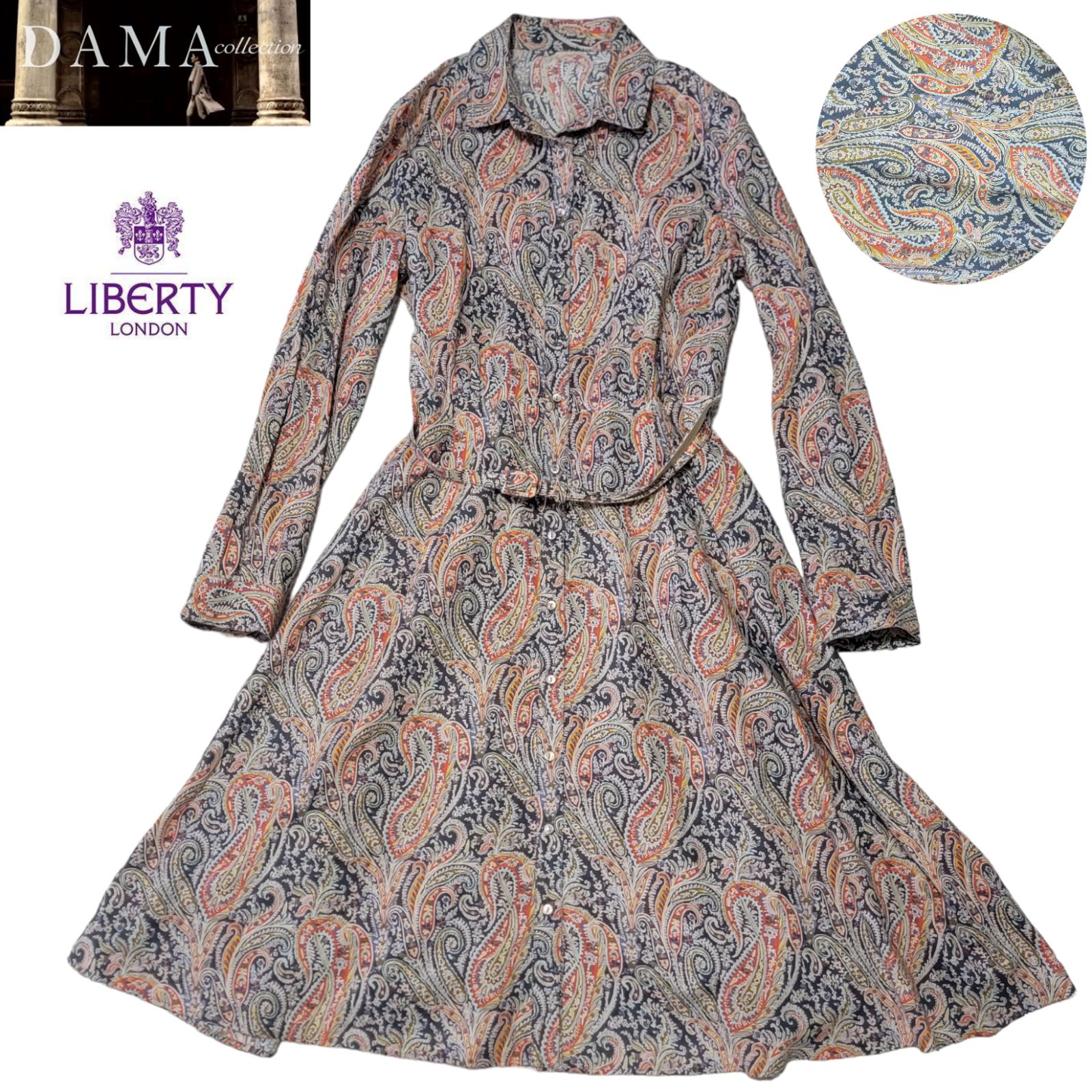 ゆったりサイズ】15号 DAMA COLLECTION ダーマコレクション LIBERTY LONDON リバティロンドン XXL リバティ柄  ペイズリー柄 ワンピース ロングワンピース - メルカリ