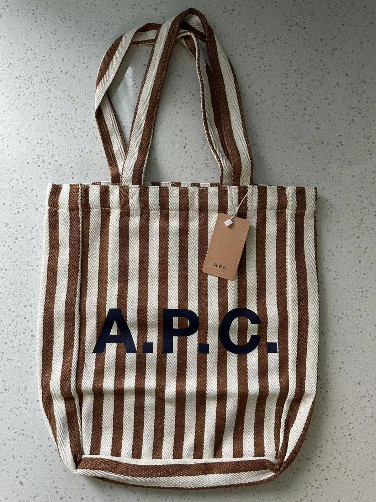 A.P.C. アーペーセー トートバッグ ストライプ 肩掛け ブラウン