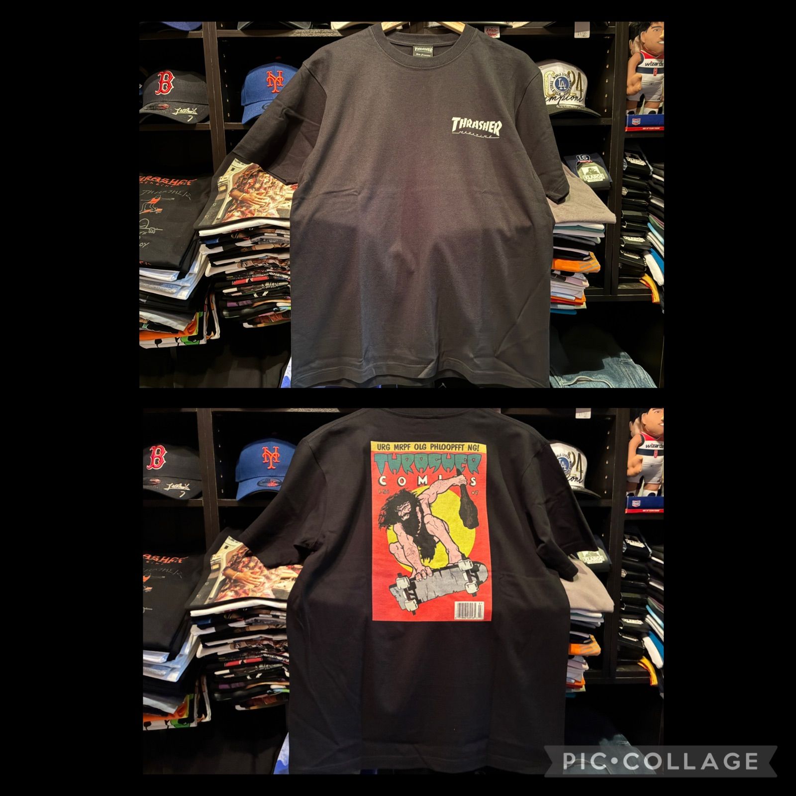 THRASHER スラッシャー Tシャツ COMICS S|S T-SHIRTS 半袖 TEE プリント メンズ レディース ユニセックス BLACK Lサイズ
