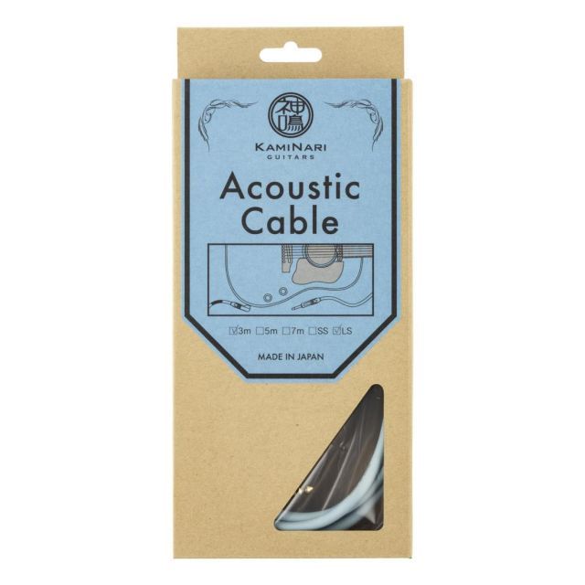 KAMINARI GUITARS ギターシールド Acoustic Cable 3m Light Blue K-AC3LS