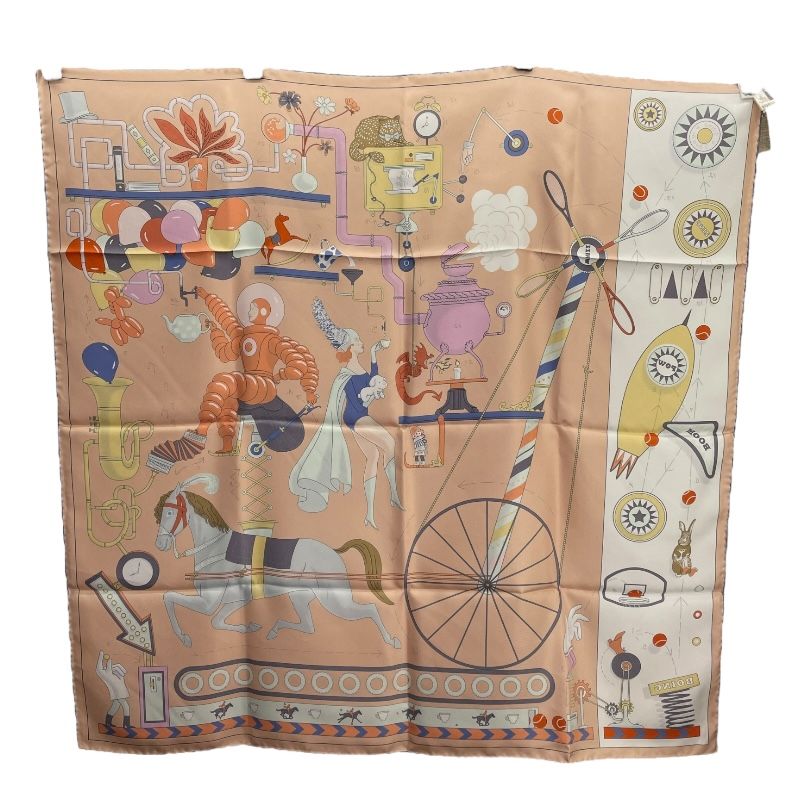 エルメス HERMES カレ90 TEA FOR TWO マルチ シルク レディース スカーフ