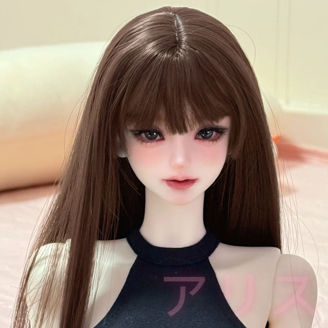 BJDウィッグbjd ロングストレート 前髪あり ダークブラウン 高温 BJDウィッグbjd ロングストレート 前髪あり ダークブラウン 高温