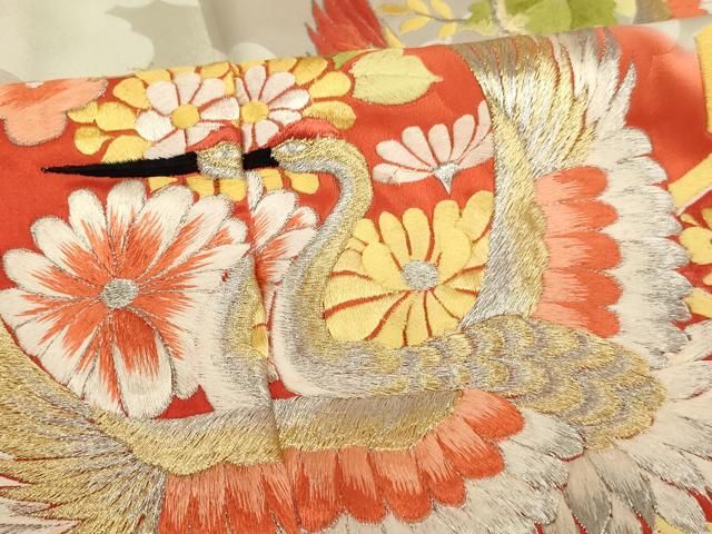 平和屋着物[]七五三 女の子 7歳 祝着 四つ身 襦袢(袷・半衿刺繍)セット