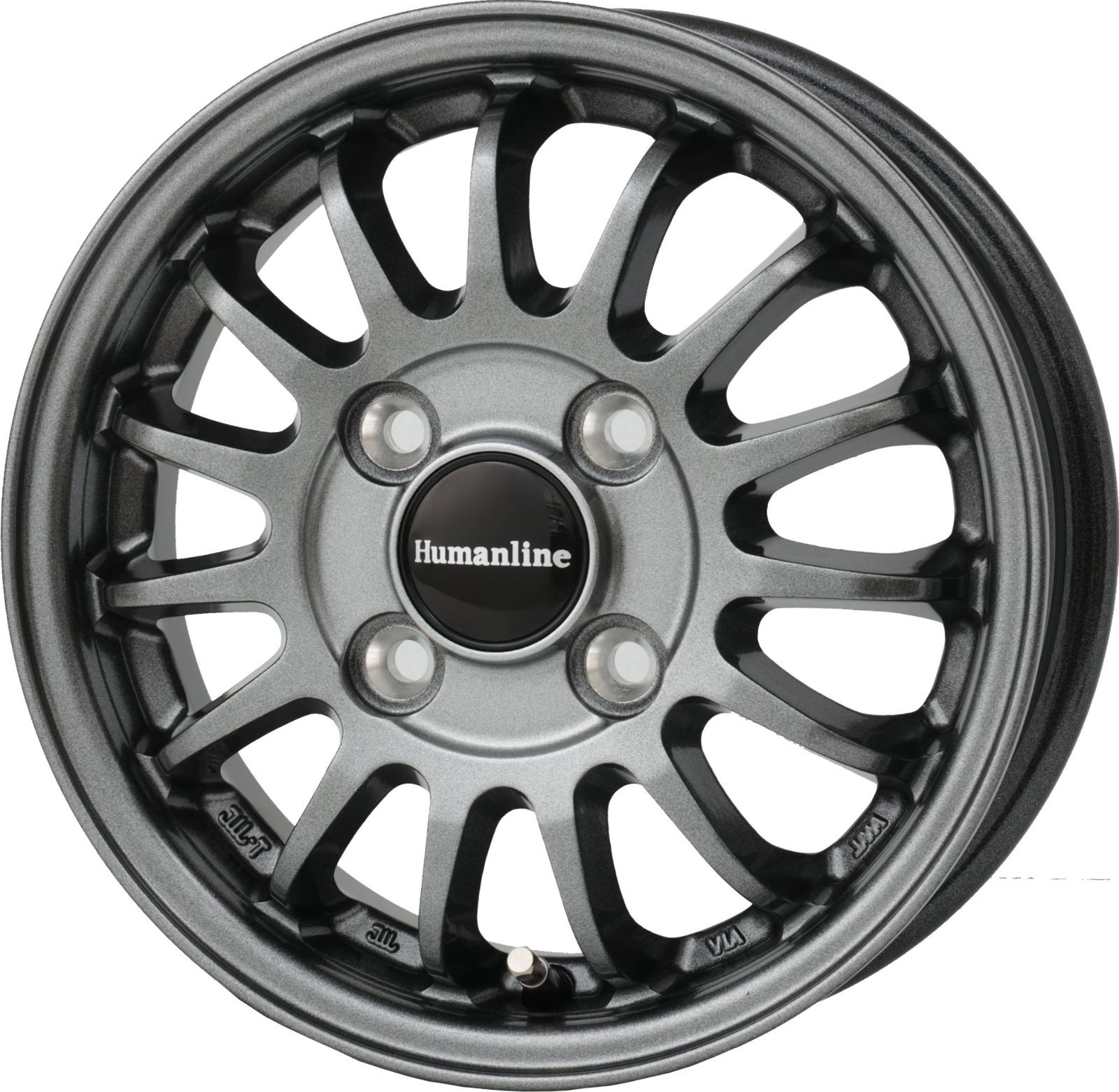 アルミホイール Humanline HF-15 4Jx13 43 4H100 4本 ◆軽自動車