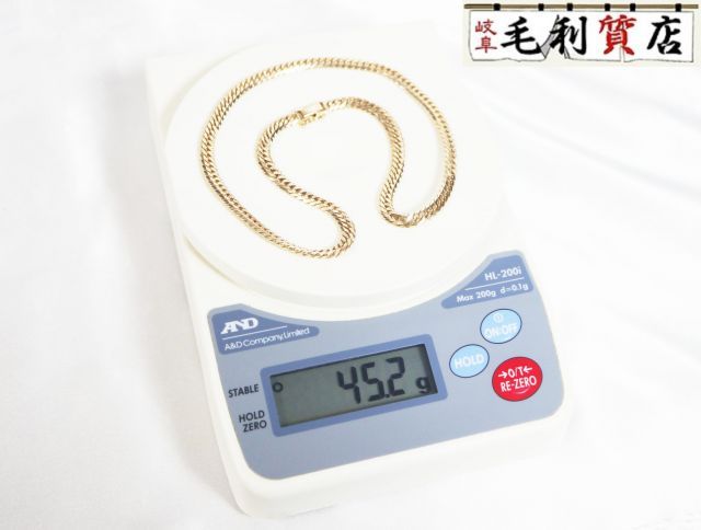 K18 キヘイ 喜平 ネックレス 6面ダブル 45.2ｇ 6メンダブル イエローゴールド 18金 750 YG 【中古】 ジュエリー