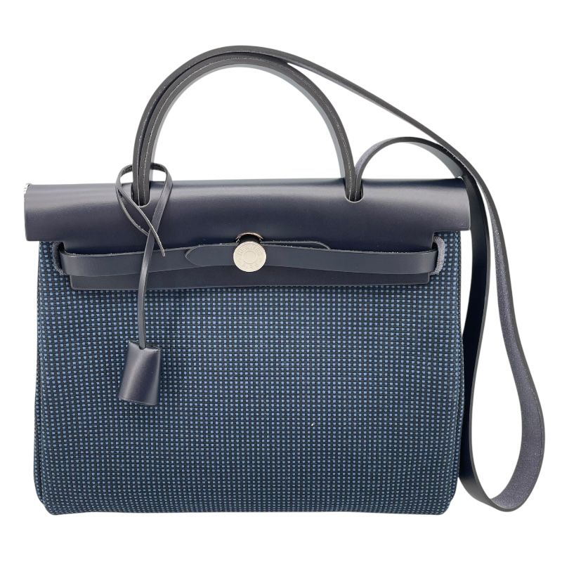 エルメス HERMES エールバックジップ31 W刻印 ネイビー/ブラック