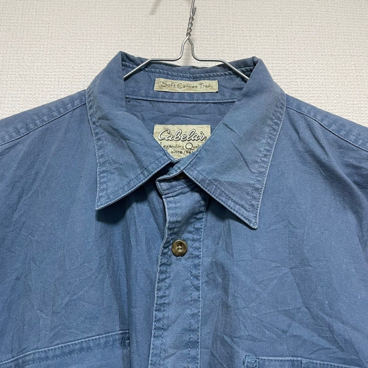 Cabela's M カベラス ワーク シャツ 長袖 シャドウブルー 無地