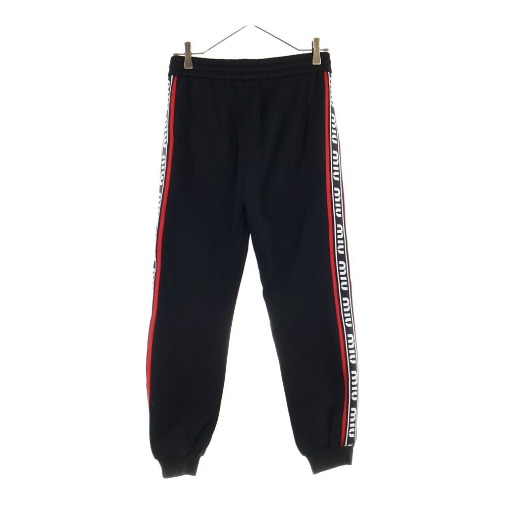 miumiu ミュウミュウ サイドロゴテープ スウェットパンツ ジョガーパンツ ブラック MJP191