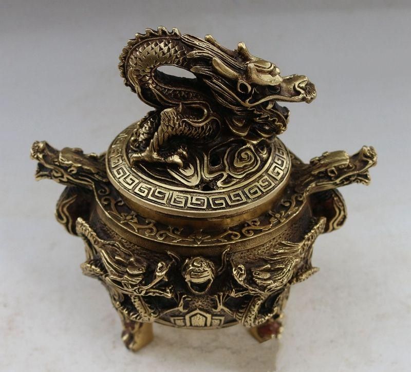 盤龍香炉薫る香炉 檀香炉 仏具 工芸品 置物 盤龍香炉薫る香炉