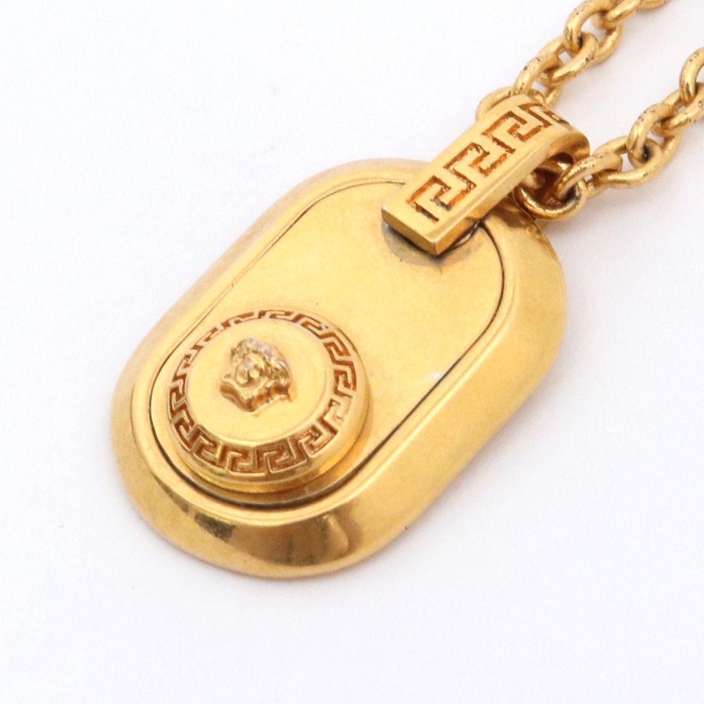 本日値下げ！早い者勝ち！VERSACE メデューサヘッドペンダント ネックレス ヴェルサーチェ Versace メドゥーサ グレカ ラウンド レジン