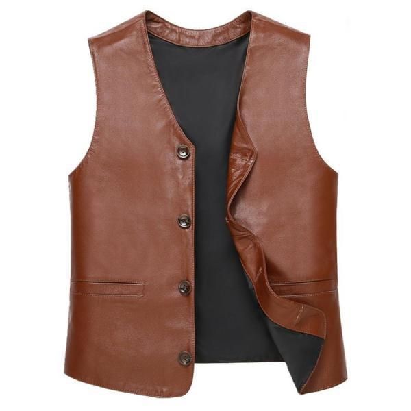 レザーベスト メンズ レザー ベスト 本革 牛革 大きいサイズ