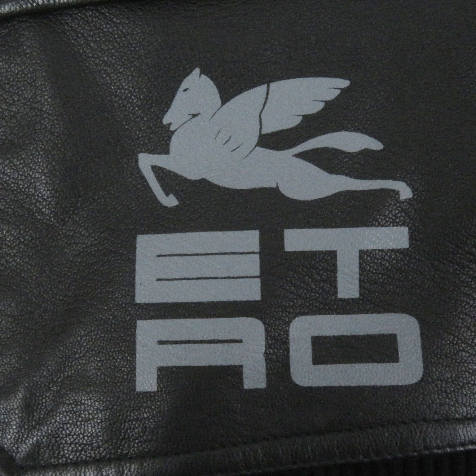 専用！イタリア製 ETRO エトロ ヤギ革 本革 ブルゾン ジャケット ブルー 極美品□ETRO エトロ 22SS ナイロン切替 ヤギ革 フーデッド