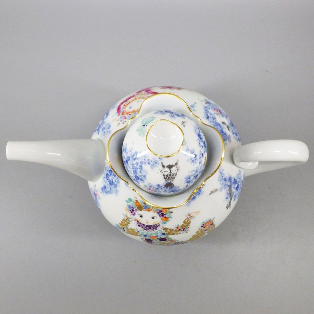 Meissen マイセン ミッドナイトサマードリーム 真夏の夜の夢 ティーポット ポット 箱付き 陶器 食器【送料無料】