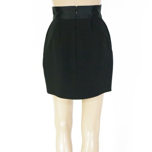 80 OFF エリザベッタフランキ ELISABETTA FRANCHI スカート38 ESK705 XS Sサイズ ブラック レディース ミニ丈スカート パール ラインストーン タック入りイタリア製