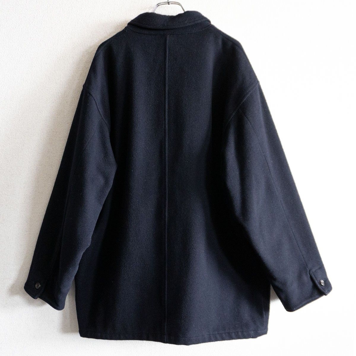 80s アーカイブ COMME des GARCONS HOMME AD1988 カシミア混 ウール カバーオル コート M ネイビー コムデギャルソン オム