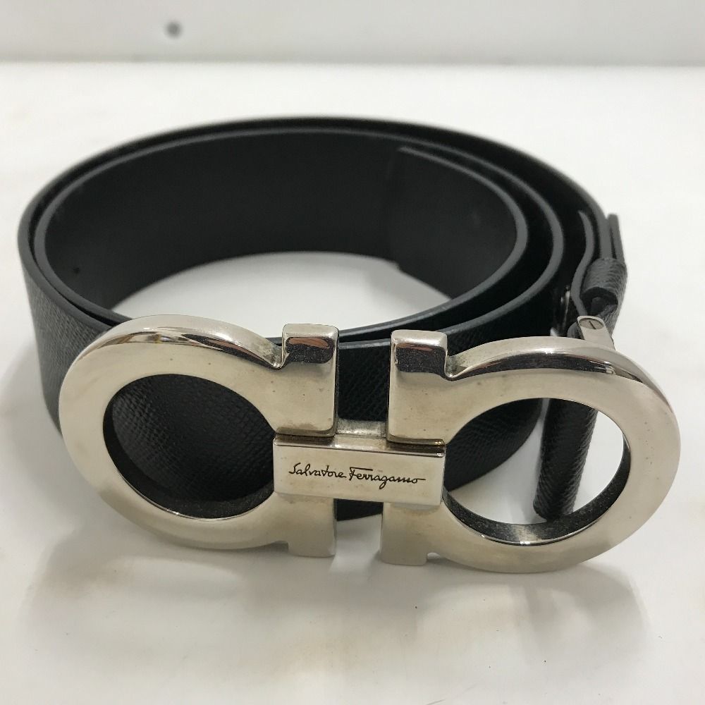 Salvatore Ferragamo レザーベルト 黒 FERRAGAMO Salvatore Ferragamo サルヴァトーレ フェラガモ
