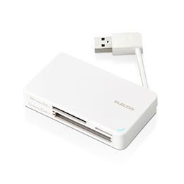5個セット エレコム USB2.0対応メモリカードリーダー|ケーブル収納型タイプ MR-K304WHX5
