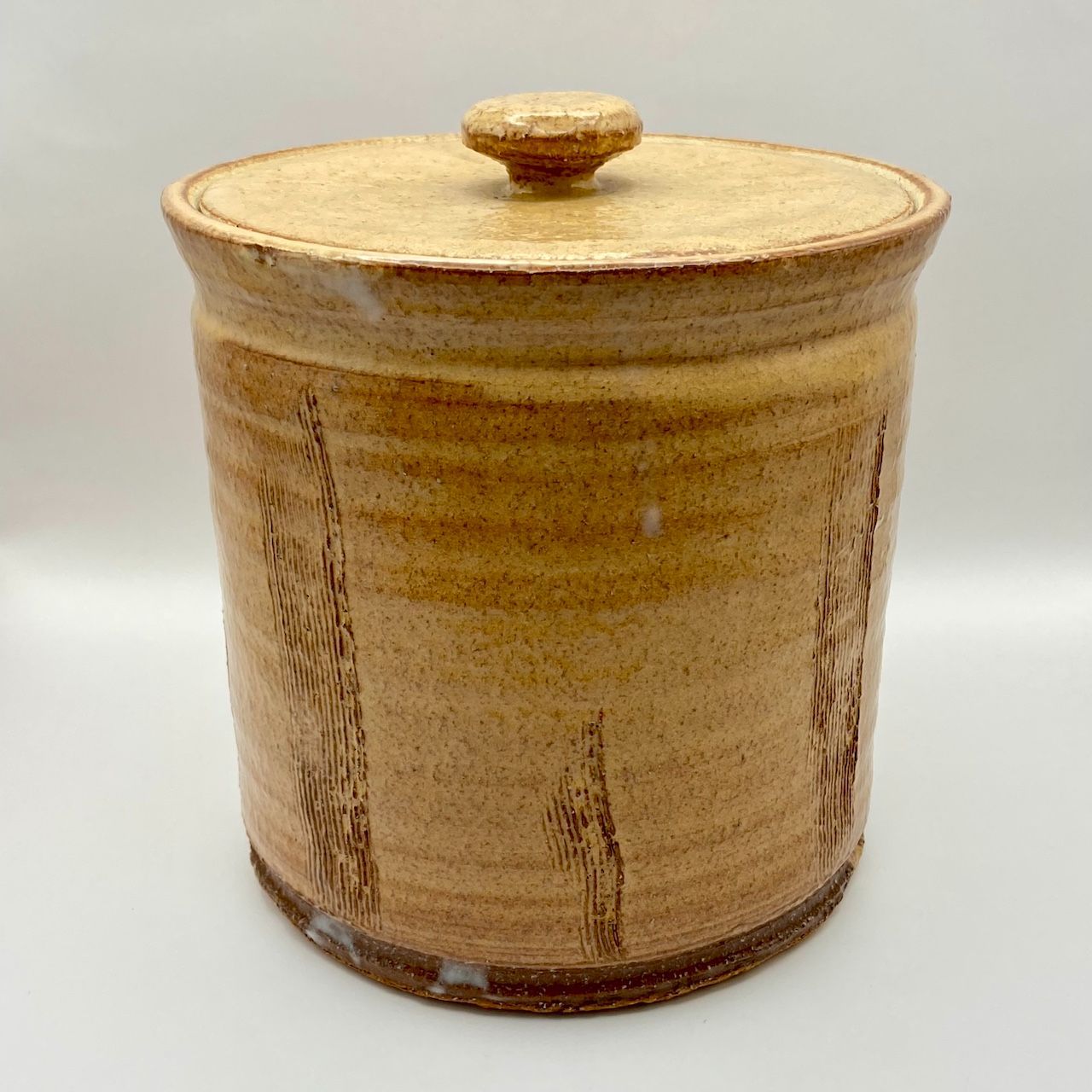 一重口水指 萩焼　大野孝晴 瑞峰窯　共箱　茶道具　茶器　共蓋付　伝統工芸品 一重口水指 萩焼 瑞峰窯 大野孝晴 共箱入 茶道具 茶器 塗蓋 共蓋付