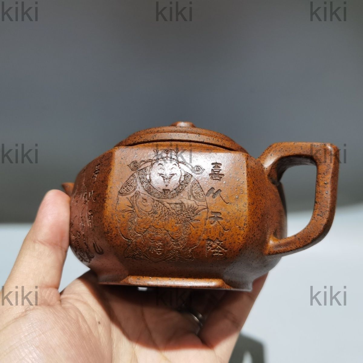 中国古茶壺 窯変 六方福禄寿喜壺 手作り 原鉱竜骨金砂 家庭用・コレクション用紫砂壺・紫泥急須・茶道具・茶壺 - メルカリ