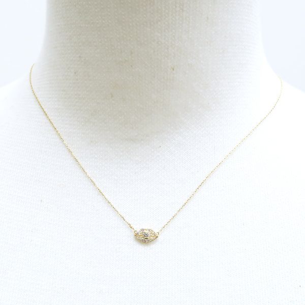 AHKAH プティビズーパヴェ ネックレス K18 ダイヤモンド 0.16ct
