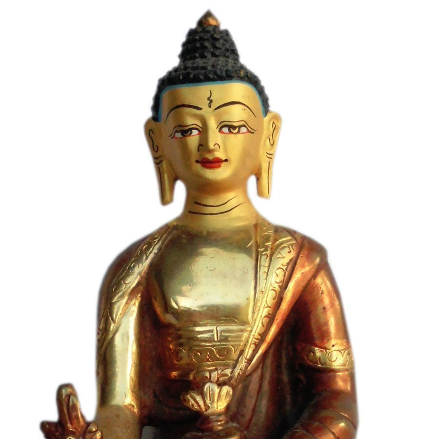 アジアン雑貨 ネパール仏像 銅製 薬師如来像仏像 - メルカリ