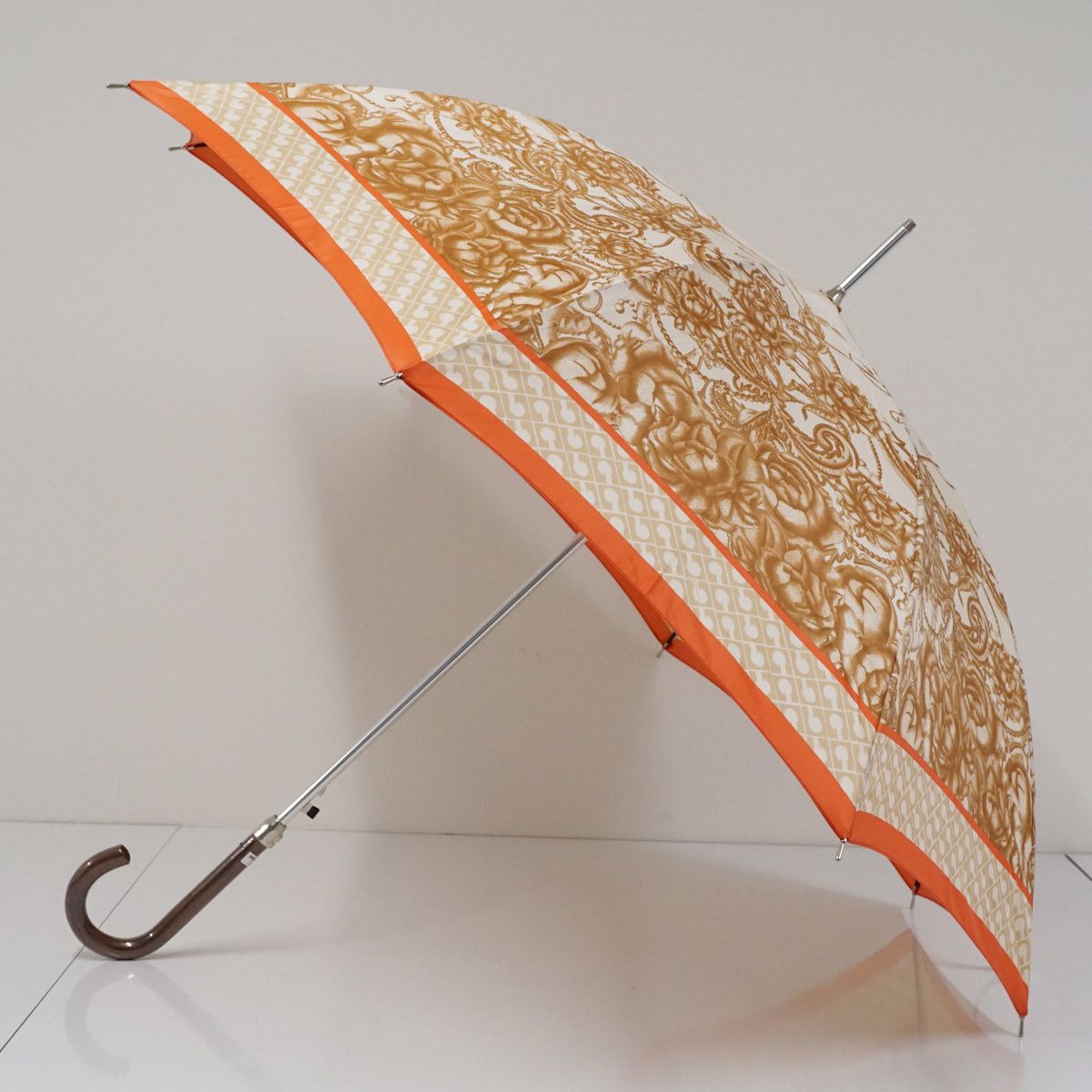 耐風傘 GHERARDINI ゲラルディーニ USED美品 ローズ ベージュ