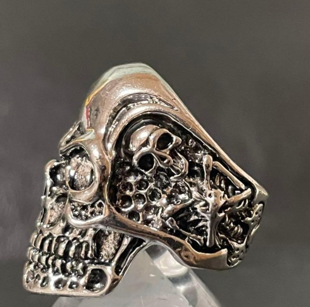 レトロ G&S 社製 80s SS ドクロ バンカー シルバー リング Vintage g&s skull bikers - Gem