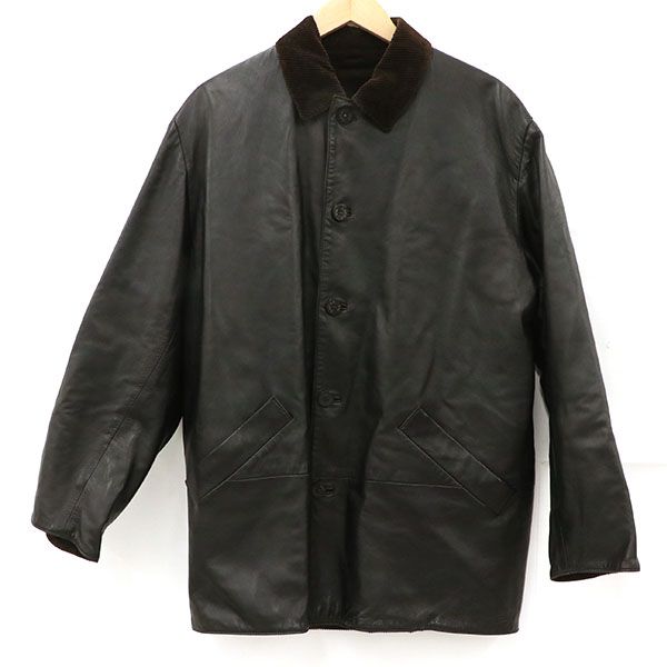 ロエベ LOEWE リバーシブル ジャケット レザー コーデュロイ ブラウン