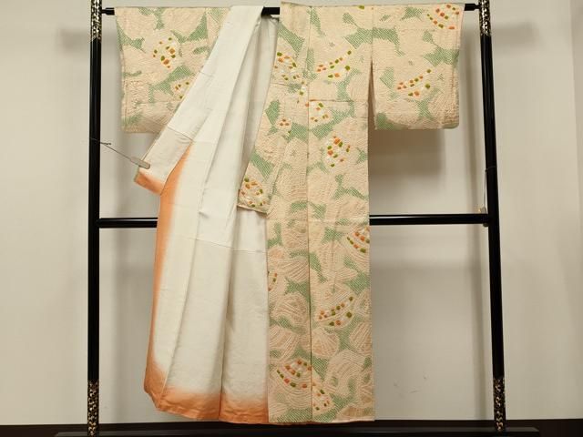 平和屋着物□上質な小紋 総絞り 杢目絞り 正絹 逸品 AAAZ7095gw