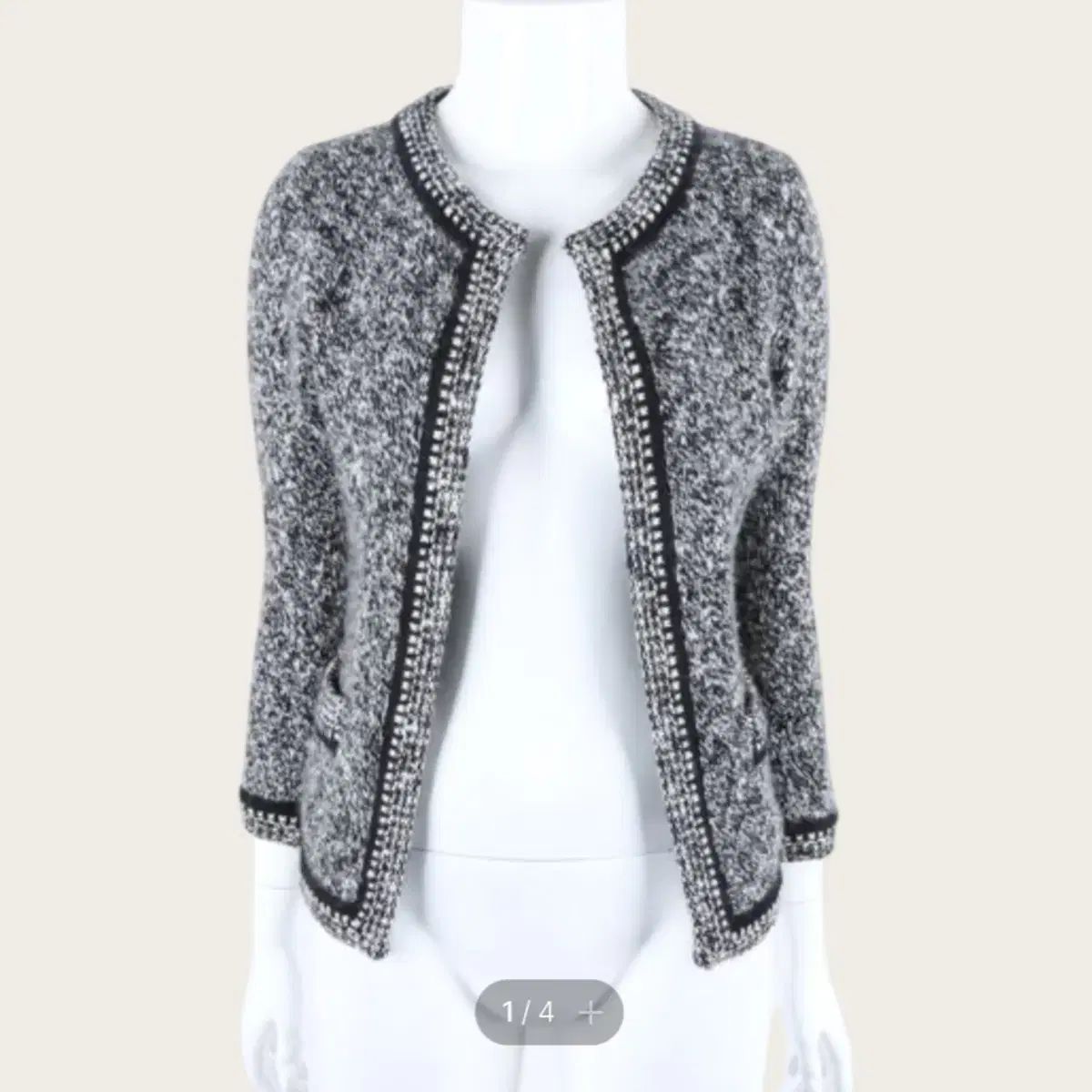 36 CHANEL シャネル クラシック カシミヤ ツイード ジップアップ ジャケット
