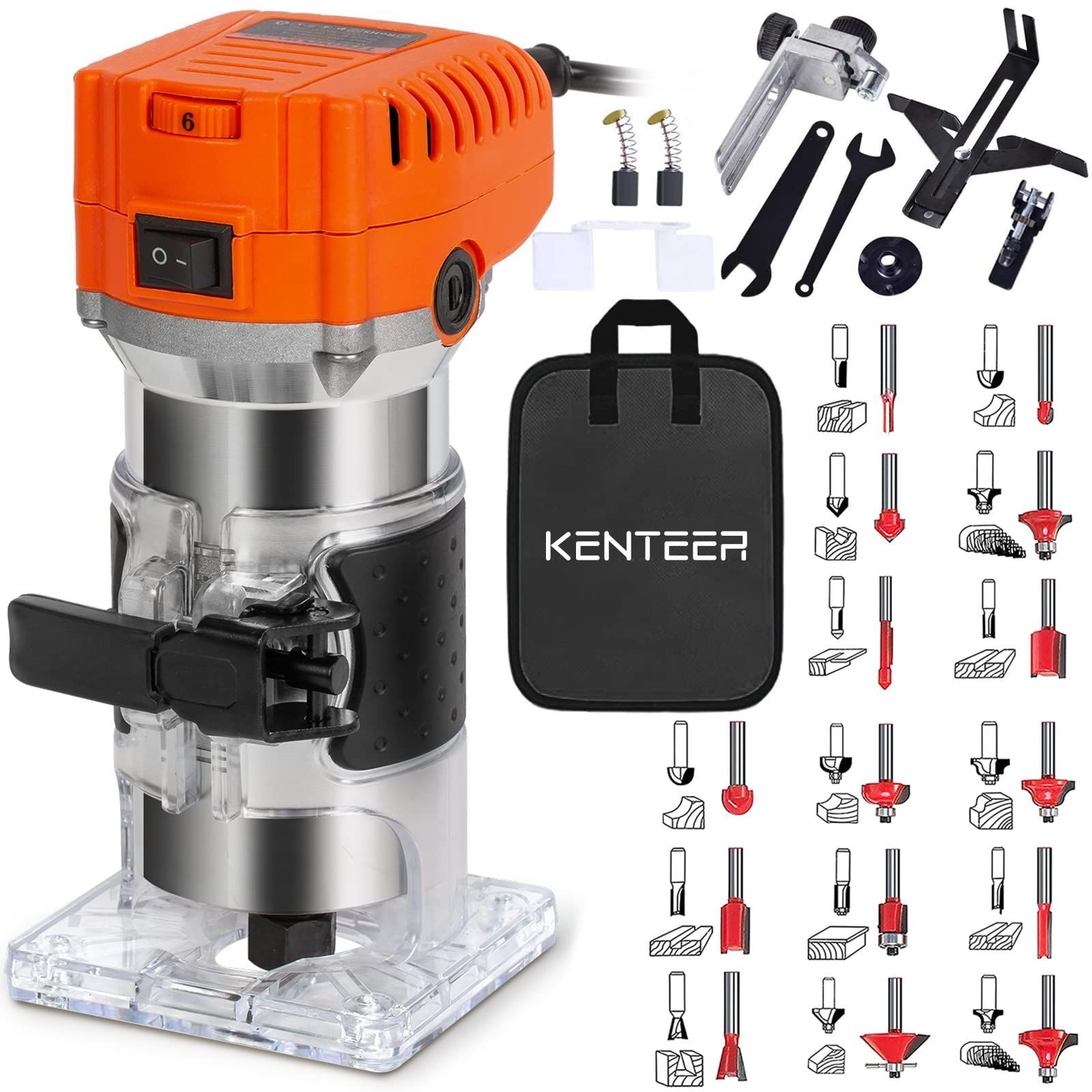 新品 電動トリマー 木工用トリマー 6段階変速 軸径6mm 電気