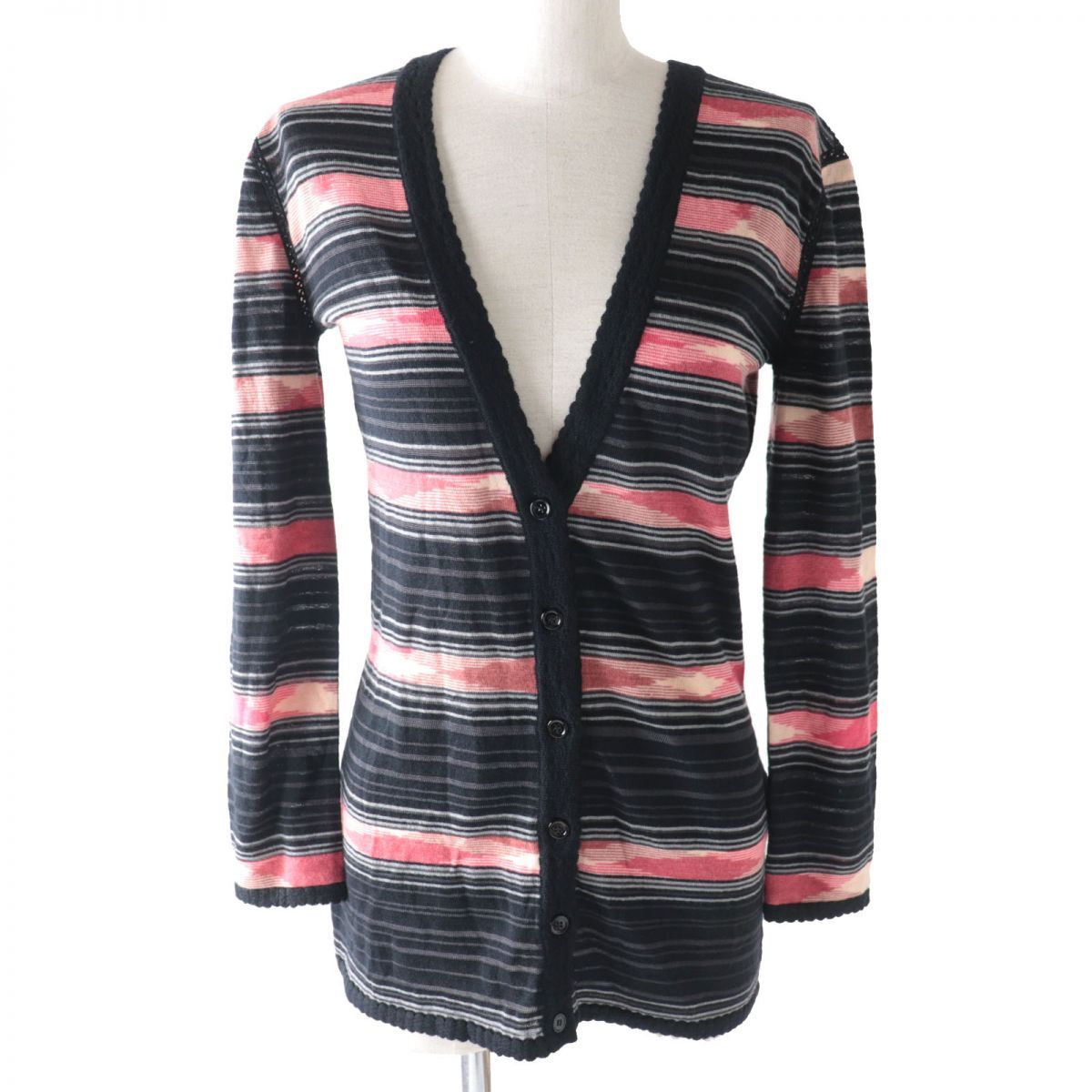 未使用品☆MISSONI ミッソーニ Vネック ボーダー ニット カーディガン 