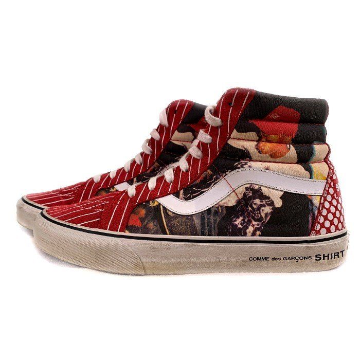 SUPREME シュプリーム 14SS COMME des GARCONS SHIRT コムデギャルソンシャツ VANS バンズ SK8-Hi  スケートハイ スニーカー レッド Size 28cm - メルカリ