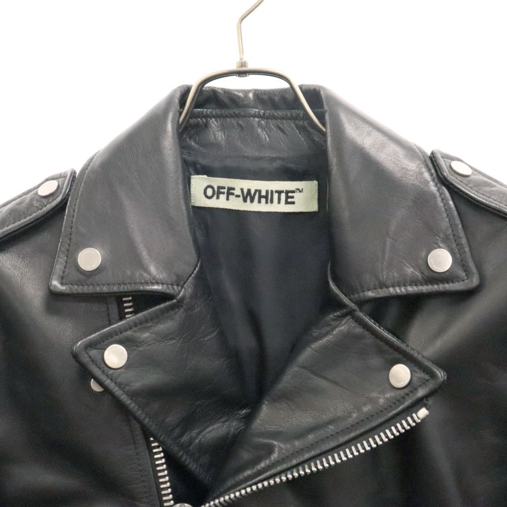 オフホワイト OFF-WHITE BRUSH DIAGONAL LEATHER JACKET バック