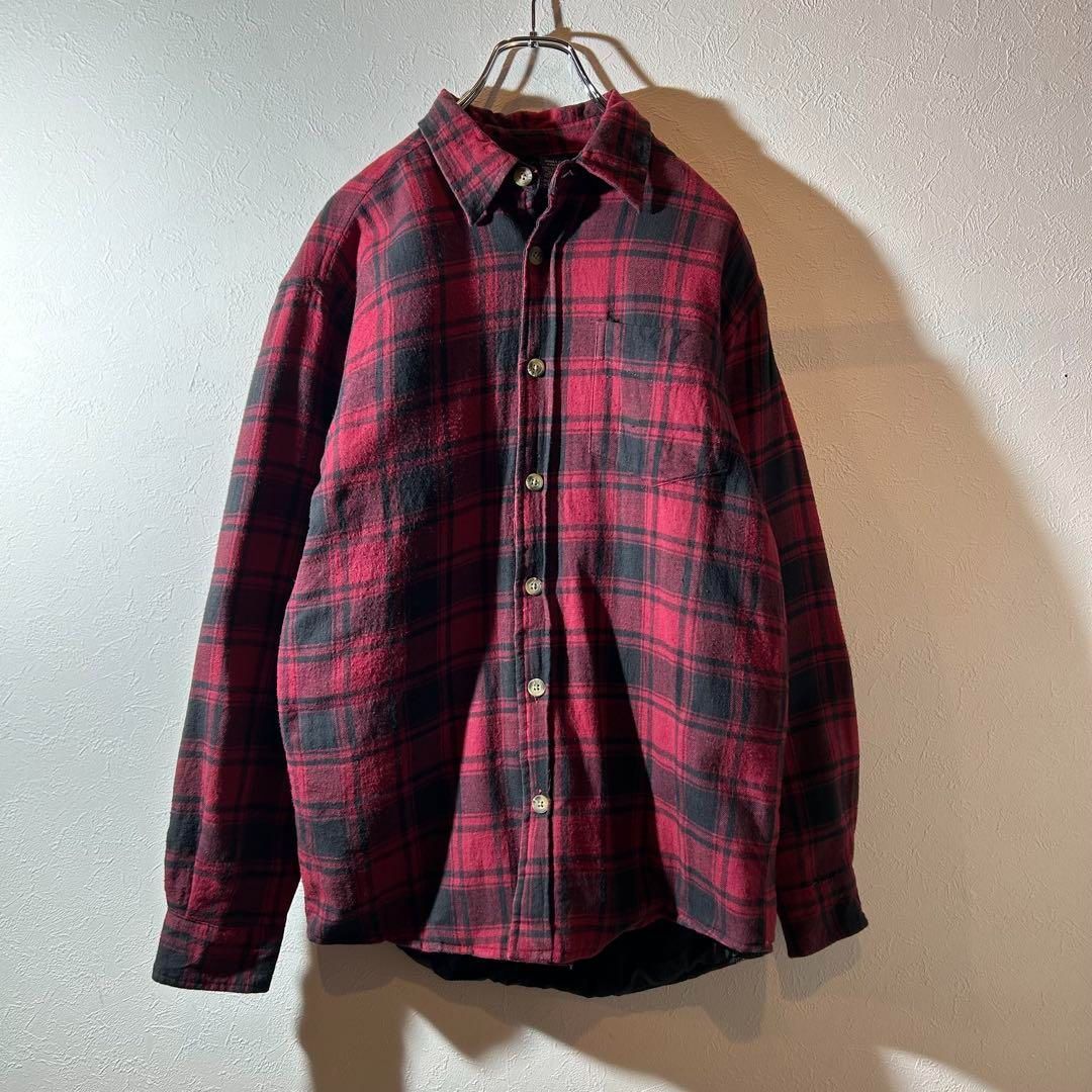 BASIC EDITIONS 90s 赤黒チェック 中綿ネルシャツ サイズS